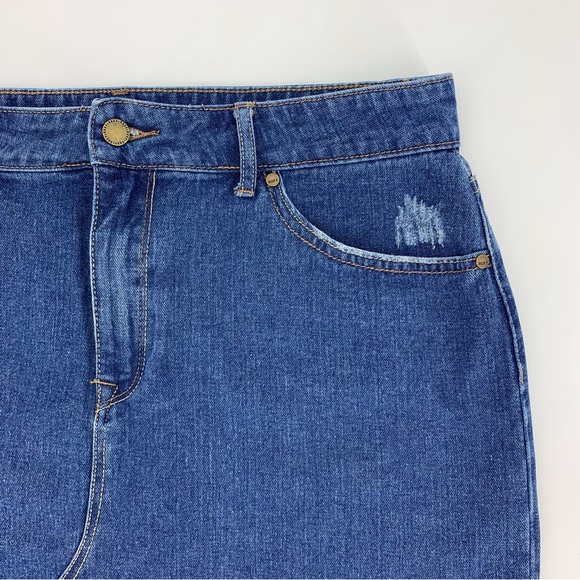 Roxy Icon Blue Denim Raw Edge Mini Skirt, XL - Picture 13 of 16